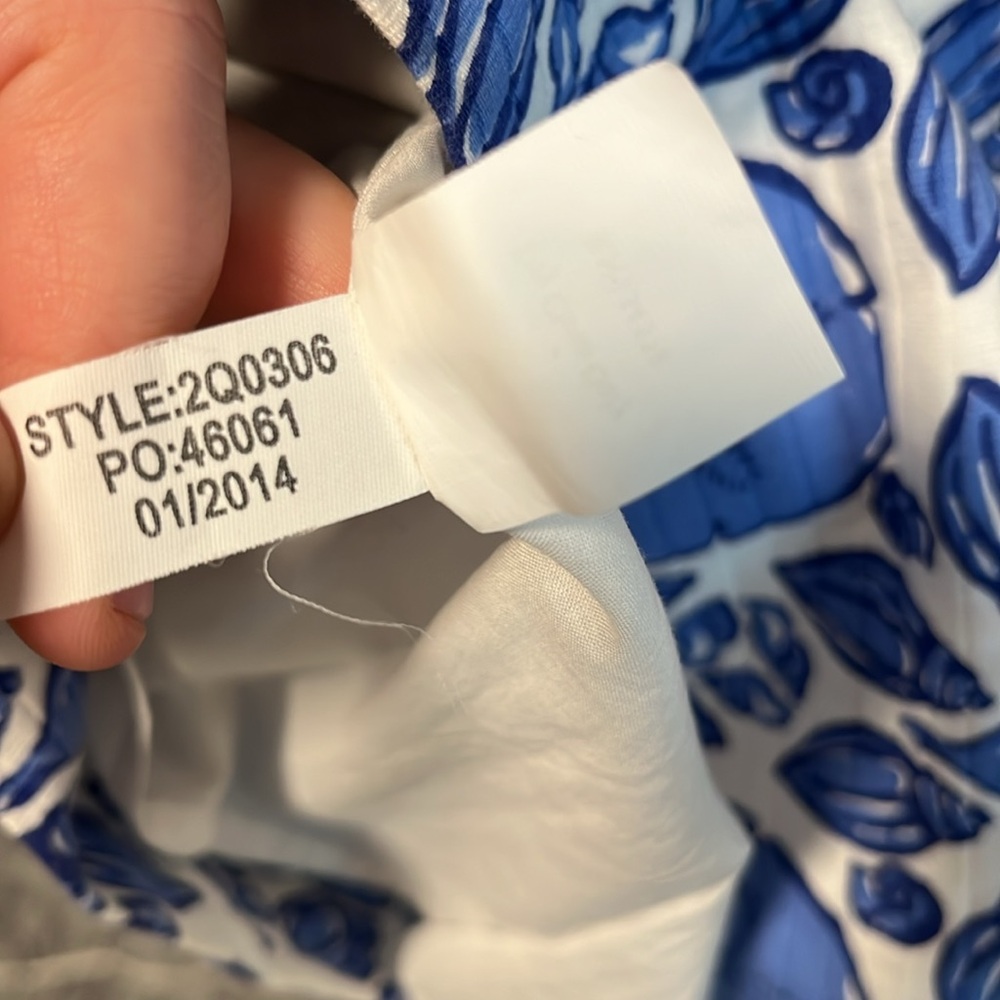 VINEYARD VINES Blue Shell Strapless Bow Dress, Size 0 - Picture 9 of 11